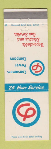 Matchbook Cover - Consumers Power Company Bay City Midland Standish MI
