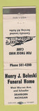 Matchbook Cover - Henry J Boleski Funeral Home Dearborn MI