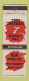 Matchbook Cover - Sterling Coal Elk Denver Colorado McNeil WEAR