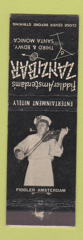 Matchbook Cover - Fiddler Amsterdam's Zanzibar Santa Monica CA WEAR
