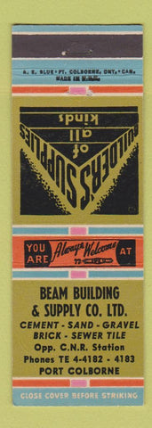 Matchbook Cover - Beam Building & Supply Port Colborne ON
