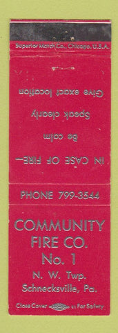 Matchbook Cover - Community Fire Company Schnecksville PA