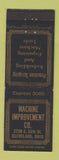 Matchbook Cover - Machine Improvement Company Cleveland OH