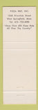 Matchbook Cover - Pizza Hut Restaurant West Springfield MA