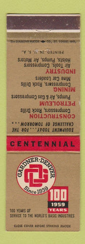 Matchbook Cover - Gardner Denver Construction Petroleum Mining 1959