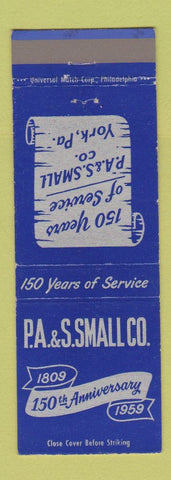 Matchbook Cover - PA & S Small York PA 1959