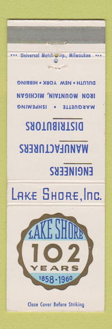 Matchbook Cover - Lake Shore Engineers Manufacturing Marquette Iron Mountain MI