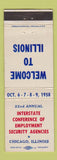 Matchbook Cover - Interstate Conference Employment Security 1958 Chicago IL