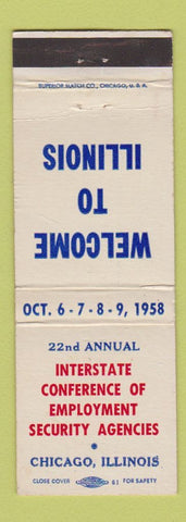 Matchbook Cover - Interstate Conference Employment Security 1958 Chicago IL