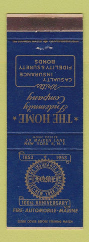 Matchbook Cover - Home Indemnity Insurance New York City 1953