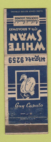 Matchbook Cover - White Swan Cocktail Lounge Oakland CA WORN