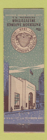 Matchbook Cover - Paterson Savings Institution NJ
