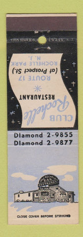 Matchbook Cover - Club Rochelle Restaurant Rochelle Park NJ