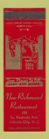 Matchbook Cover - New Richmond Restaurant Atlantic City NJ