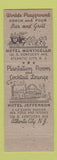 Matchbook Cover - Fetter Hotels Atlantic City NJ Jefferson Monticello Boscobel