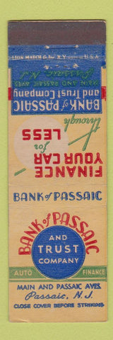 Matchbook Cover - Bank of Passaic NJ