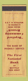 Matchbook Cover - First National Bank Westville NJ