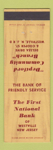 Matchbook Cover - First National Bank Westville NJ