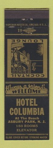Matchbook Cover - Hotel Columbia Asbury Park NJ