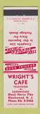 Matchbook Cover - Wright's Cafe Blackwood NJ