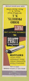Matchbook Cover - Pratt Mufflers Bobro Newark NJ