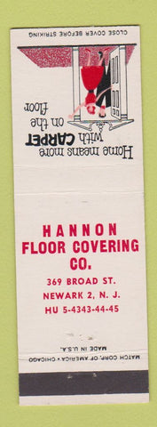 Matchbook Cover - Hannon Floor Covering Newark NJ