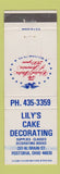 Matchbook Cover - Lily's Cake Decorating Fostoria OH 1976 WEAR