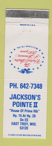 Matchbook Cover - Jackson's Pointe II East Troy WI 1976