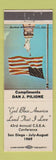 Matchbook Cover - Gold Bless America CSEA Conference 1969 San Diego CA