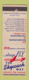 Matchbook Cover - The Skycoach Way Airline WEAR