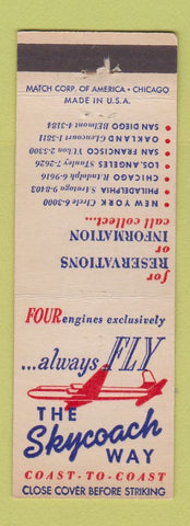 Matchbook Cover - The Skycoach Way Airline WEAR