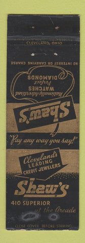 Matchbook Cover - Shaw's Jewelry Cleveland OH WEAR