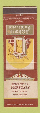 Matchbook Cover - Schroder Mortuary Silvis IL WEAR