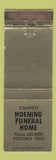 Matchbook Cover - Hoening Funeral Home Fostoria OH WEAR