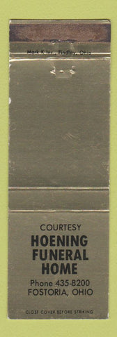 Matchbook Cover - Hoening Funeral Home Fostoria OH WEAR
