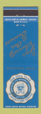 Matchbook Cover - Berkshire Life Insurance Pittsfield MA