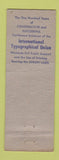 Matchbook Cover - Union Label International Typographical Union 1955 WEAR