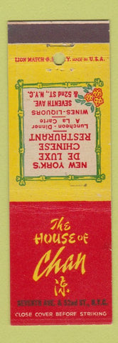 Matchbook Cover - House of Chan Chinese New York City