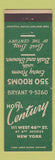 Matchbook Cover - Hotel Century New York City