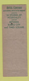 Matchbook Cover - Hotel Century New York City