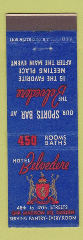 Matchbook Cover - Hotel Belvedere New York City