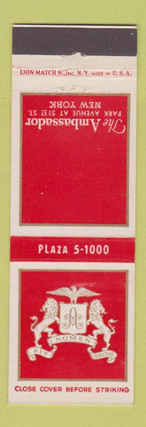 Matchbook Cover - Ambassador Hotel New York City