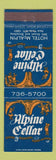 Matchbook Cover - Alpine Cellar Hotel McAlpin New York City