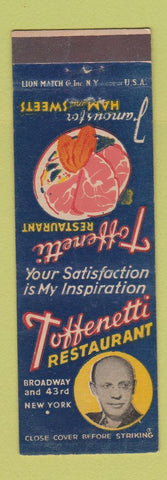 Matchbook Cover - Toffenetti Restaurant New York City