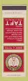 Matchbook Cover - Hotel Taft New York City