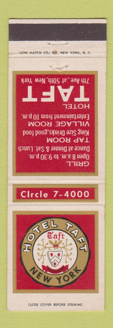 Matchbook Cover - Hotel Taft New York City