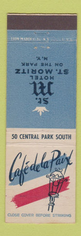 Matchbook Cover - St Mortiz Hotel New York City Cafe de la Paix