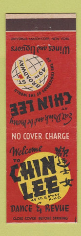 Matchbook Cover - Chin Lee Chinese Restaurant New York City