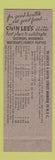 Matchbook Cover - Chin Lee Chinese Restaurant New York City