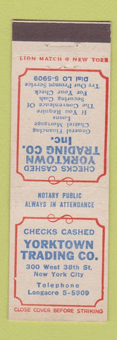 Matchbook Cover - Yorktown Trading Company New York City